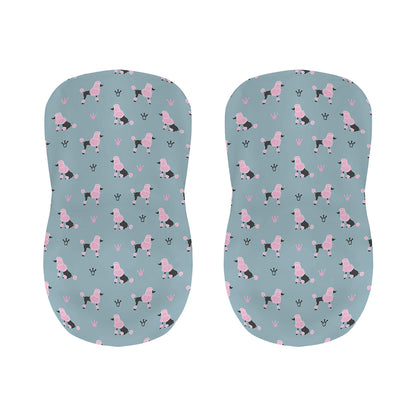 Poodle And Crown Pattern Print Bar Stool Covers
