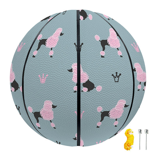 Poodle And Crown Pattern Print Basketball