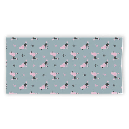 Poodle And Crown Pattern Print Beach Towel