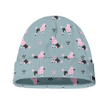 Poodle And Crown Pattern Print Beanie