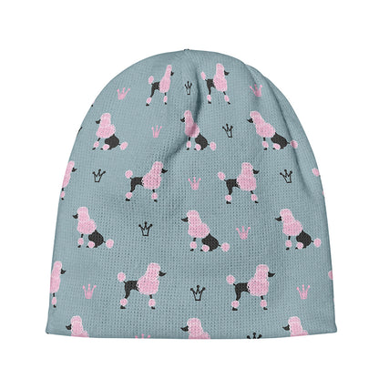 Poodle And Crown Pattern Print Beanie