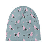 Poodle And Crown Pattern Print Beanie