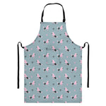 Poodle And Crown Pattern Print Bib Apron With Pocket