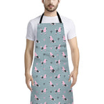 Poodle And Crown Pattern Print Bib Apron With Pocket