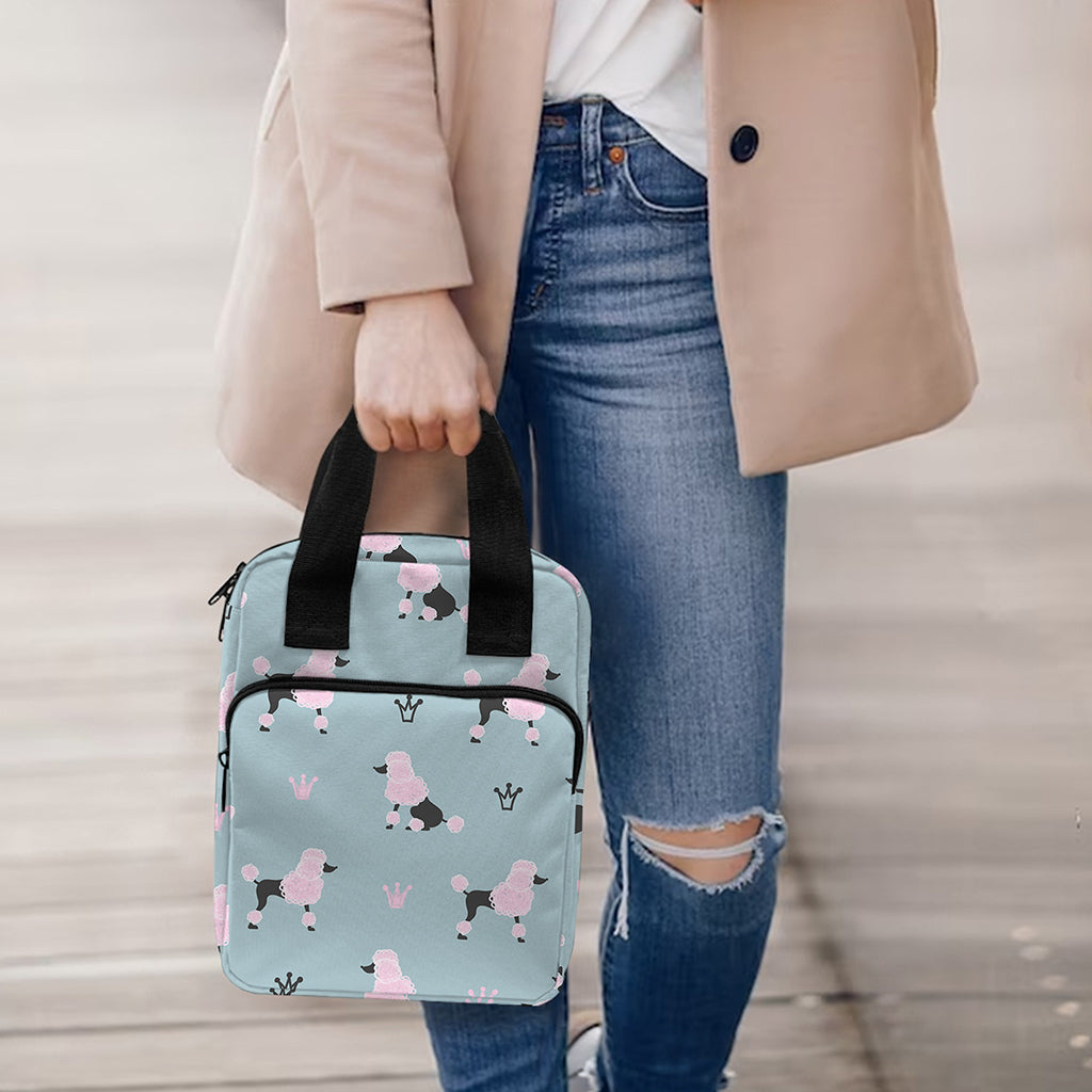 Poodle And Crown Pattern Print Bible Tote Bag