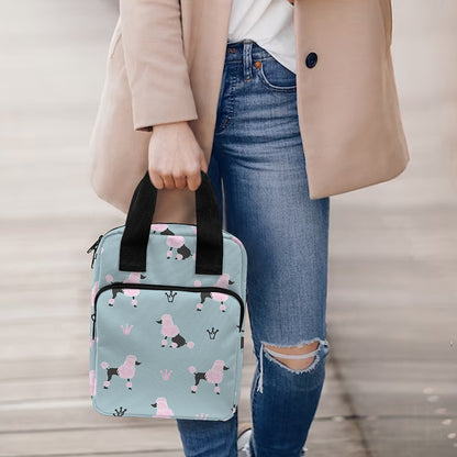 Poodle And Crown Pattern Print Bible Tote Bag