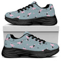 Poodle And Crown Pattern Print Black Chunky Shoes
