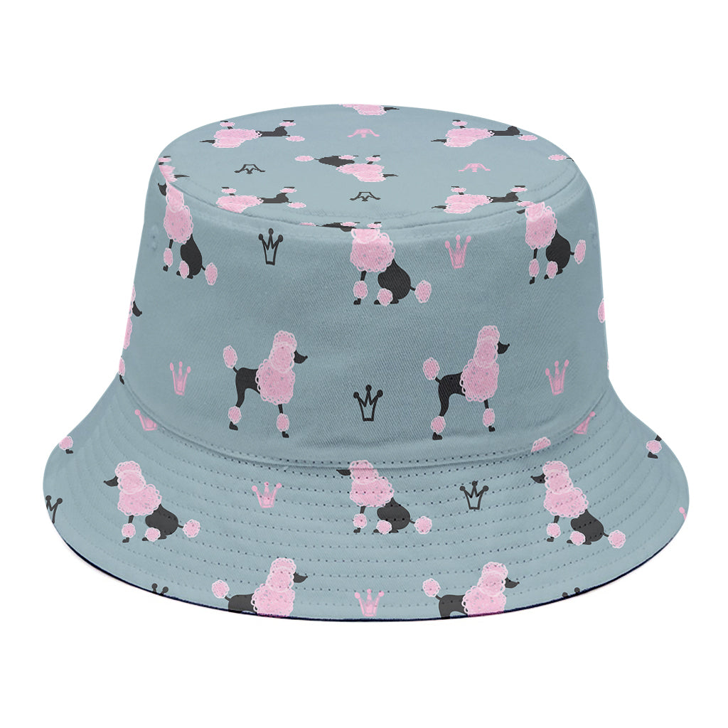 Poodle And Crown Pattern Print Bucket Hat
