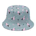 Poodle And Crown Pattern Print Bucket Hat