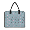 Poodle And Crown Pattern Print Canvas Tote Bag