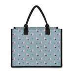 Poodle And Crown Pattern Print Canvas Tote Bag