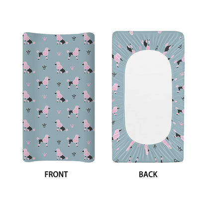 Poodle And Crown Pattern Print Changing Pad Cover