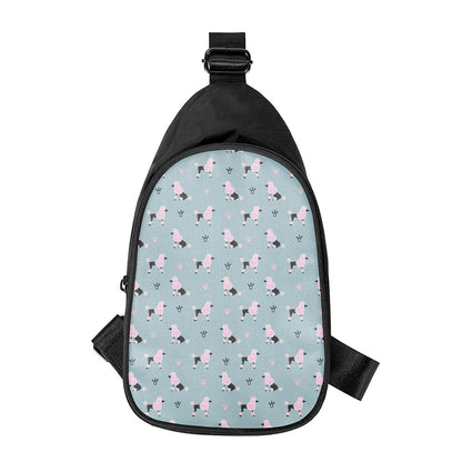 Poodle And Crown Pattern Print Chest Bag