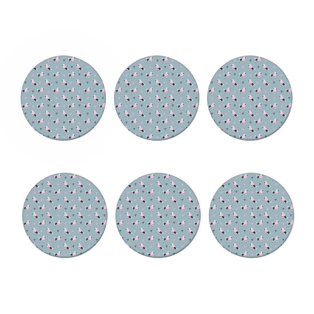 Poodle And Crown Pattern Print Coaster Set