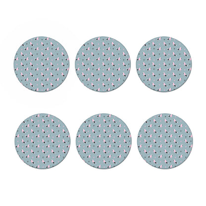 Poodle And Crown Pattern Print Coaster Set
