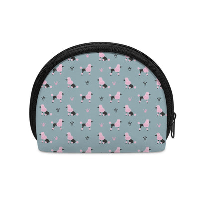 Poodle And Crown Pattern Print Coin Purse