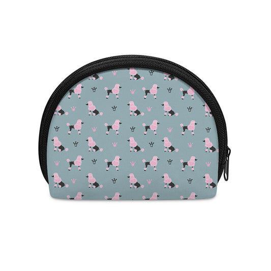 Poodle And Crown Pattern Print Coin Purse
