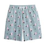 Poodle And Crown Pattern Print Cotton Shorts