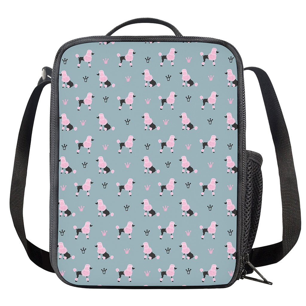 Poodle And Crown Pattern Print Crossbody Lunch Bag