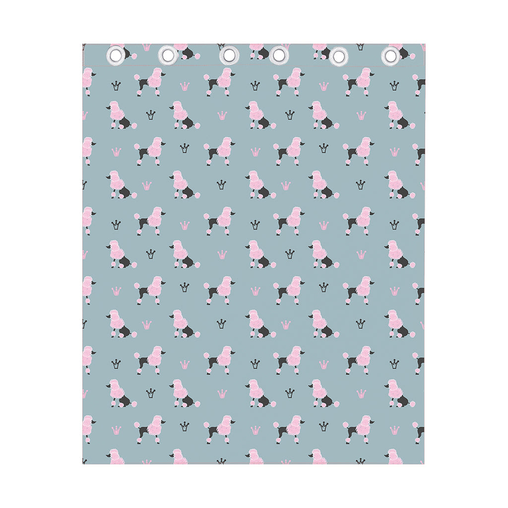 Poodle And Crown Pattern Print Curtain