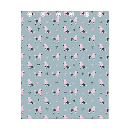 Poodle And Crown Pattern Print Curtain