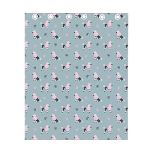 Poodle And Crown Pattern Print Curtain