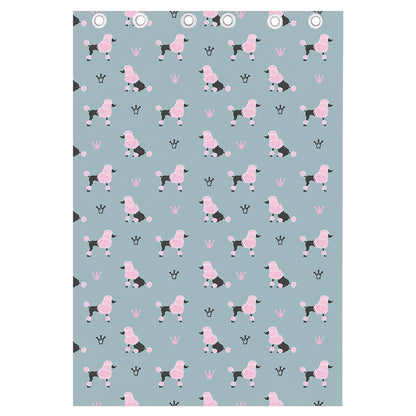 Poodle And Crown Pattern Print Curtain