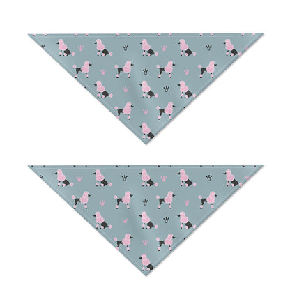Poodle And Crown Pattern Print Dog Bandana