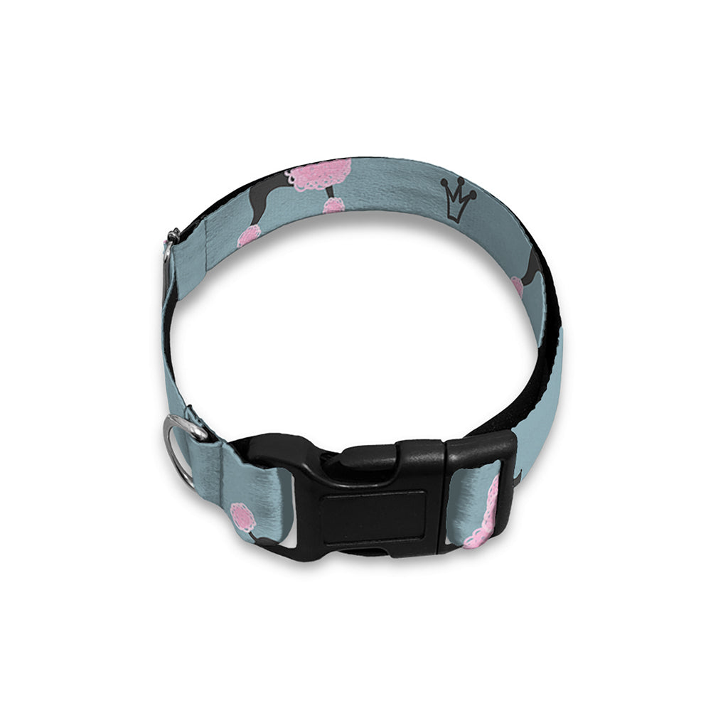Poodle And Crown Pattern Print Dog Collar