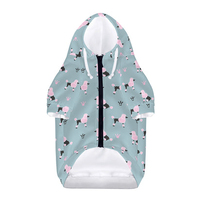 Poodle And Crown Pattern Print Dog Zip Up Hoodie