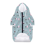 Poodle And Crown Pattern Print Dog Zip Up Hoodie