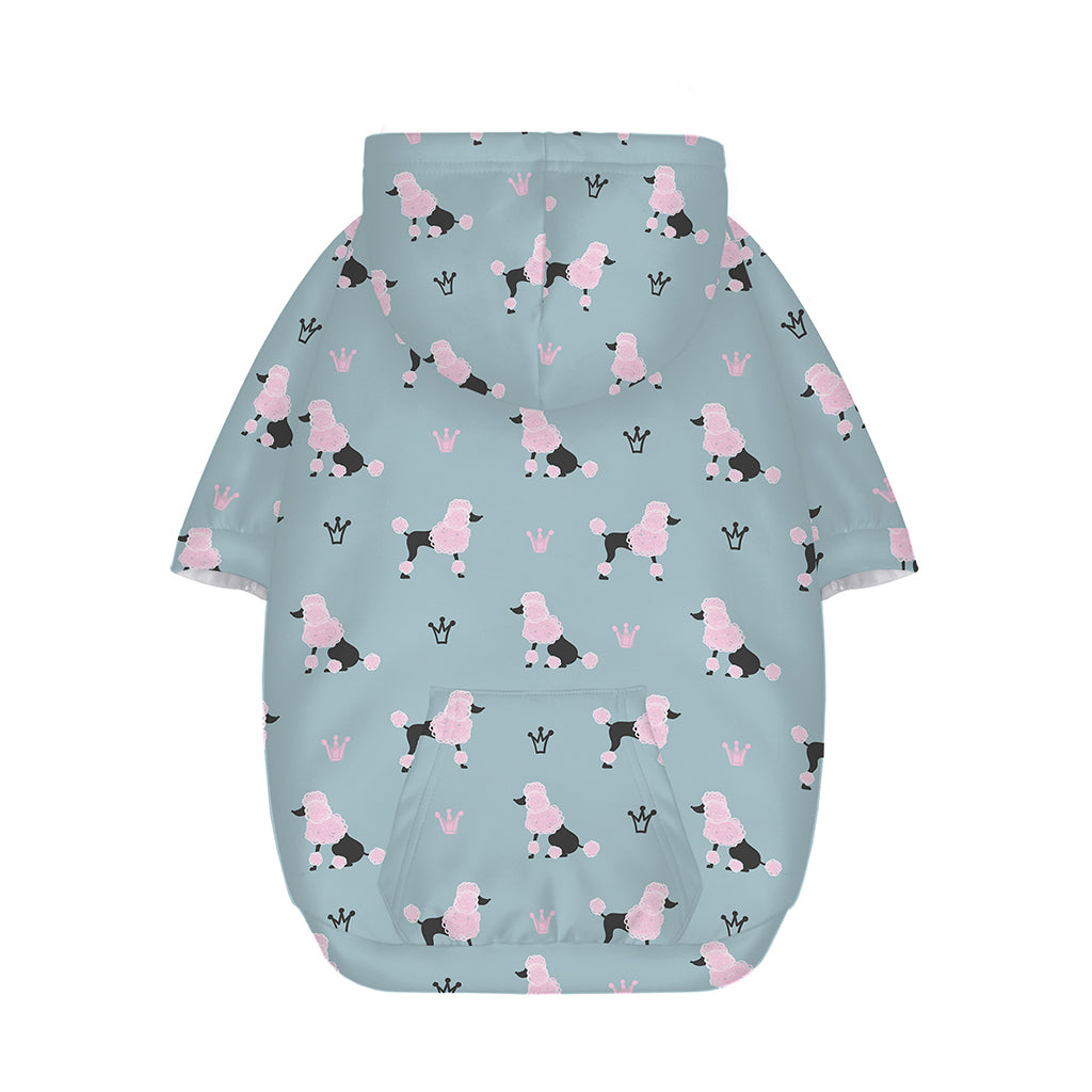 Poodle And Crown Pattern Print Dog Zip Up Hoodie