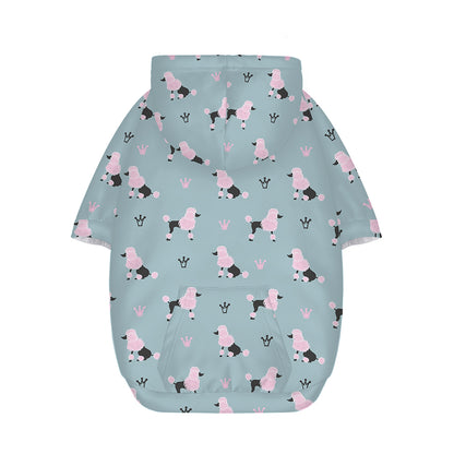 Poodle And Crown Pattern Print Dog Zip Up Hoodie