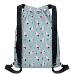 Poodle And Crown Pattern Print Drawstring Backpack