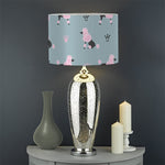 Poodle And Crown Pattern Print Drum Lamp Shade