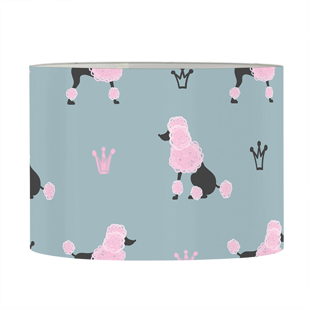 Poodle And Crown Pattern Print Drum Lamp Shade