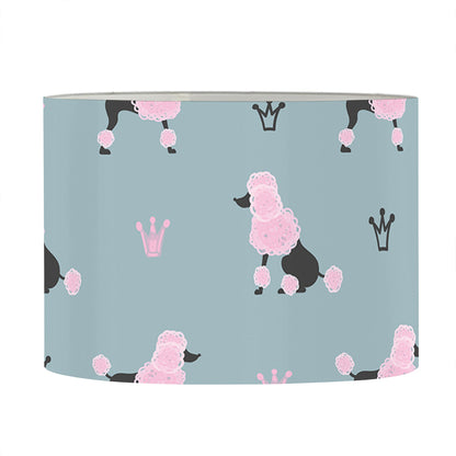 Poodle And Crown Pattern Print Drum Lamp Shade