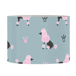 Poodle And Crown Pattern Print Drum Lamp Shade