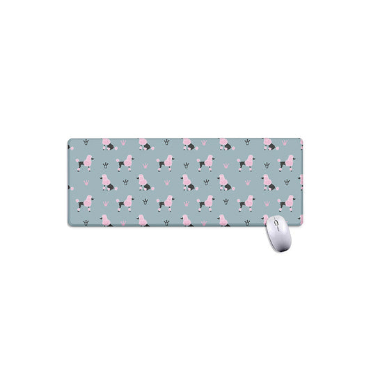 Poodle And Crown Pattern Print Extended Mouse Pad