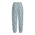 Poodle And Crown Pattern Print Fleece Lined Knit Pants