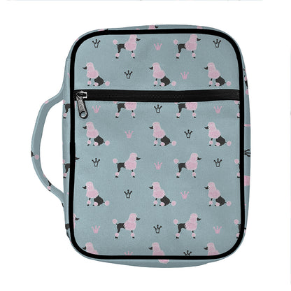 Poodle And Crown Pattern Print Front Pocket Bible Bag