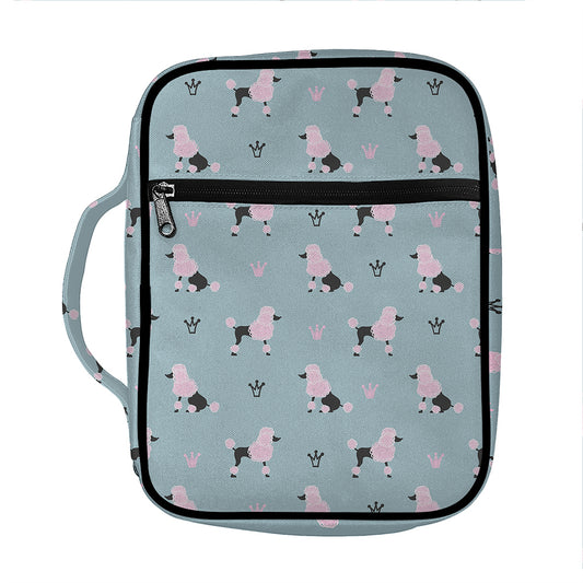 Poodle And Crown Pattern Print Front Pocket Bible Bag