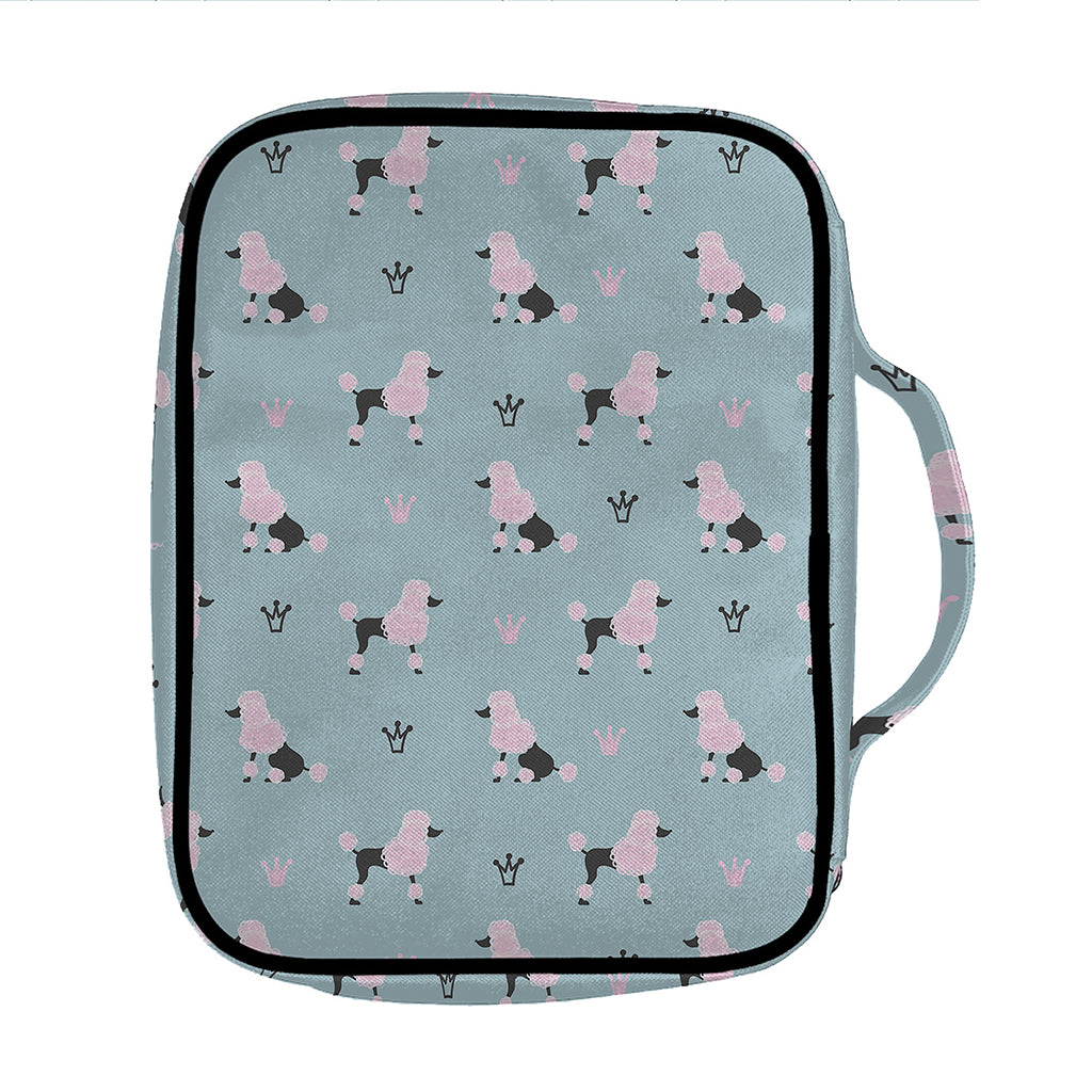 Poodle And Crown Pattern Print Front Pocket Bible Bag