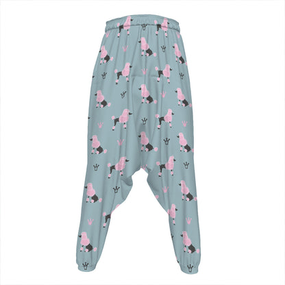 Poodle And Crown Pattern Print Hammer Pants