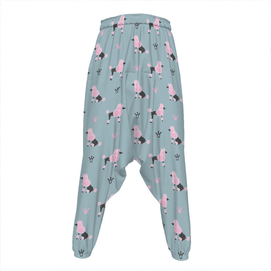 Poodle And Crown Pattern Print Hammer Pants