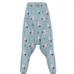Poodle And Crown Pattern Print Hammer Pants