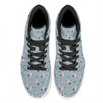 Poodle And Crown Pattern Print High Top Leather Sneakers