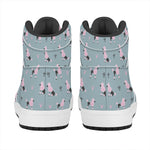 Poodle And Crown Pattern Print High Top Leather Sneakers