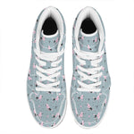 Poodle And Crown Pattern Print High Top Leather Sneakers