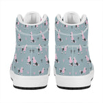 Poodle And Crown Pattern Print High Top Leather Sneakers